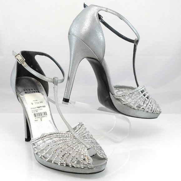 NIB$965 Stuart Weitzman Bridal Collection WeaveMe Swarovski Crystals Sandals 8 - Picture 11 of 16